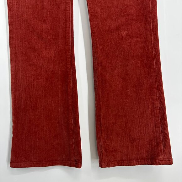 Madewell Cali Demi Boot Cut Corduroy Pants Jeans 24 Cropped High Rise Rust Red - Picture 7 of 11